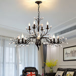 Lumière Cascade Crystal Candle Chandelier with LED Candelabra Bulbs