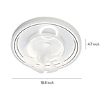 Modern White Ceiling Fan with Dimmable LED Light, 7-Blade Flush Mount