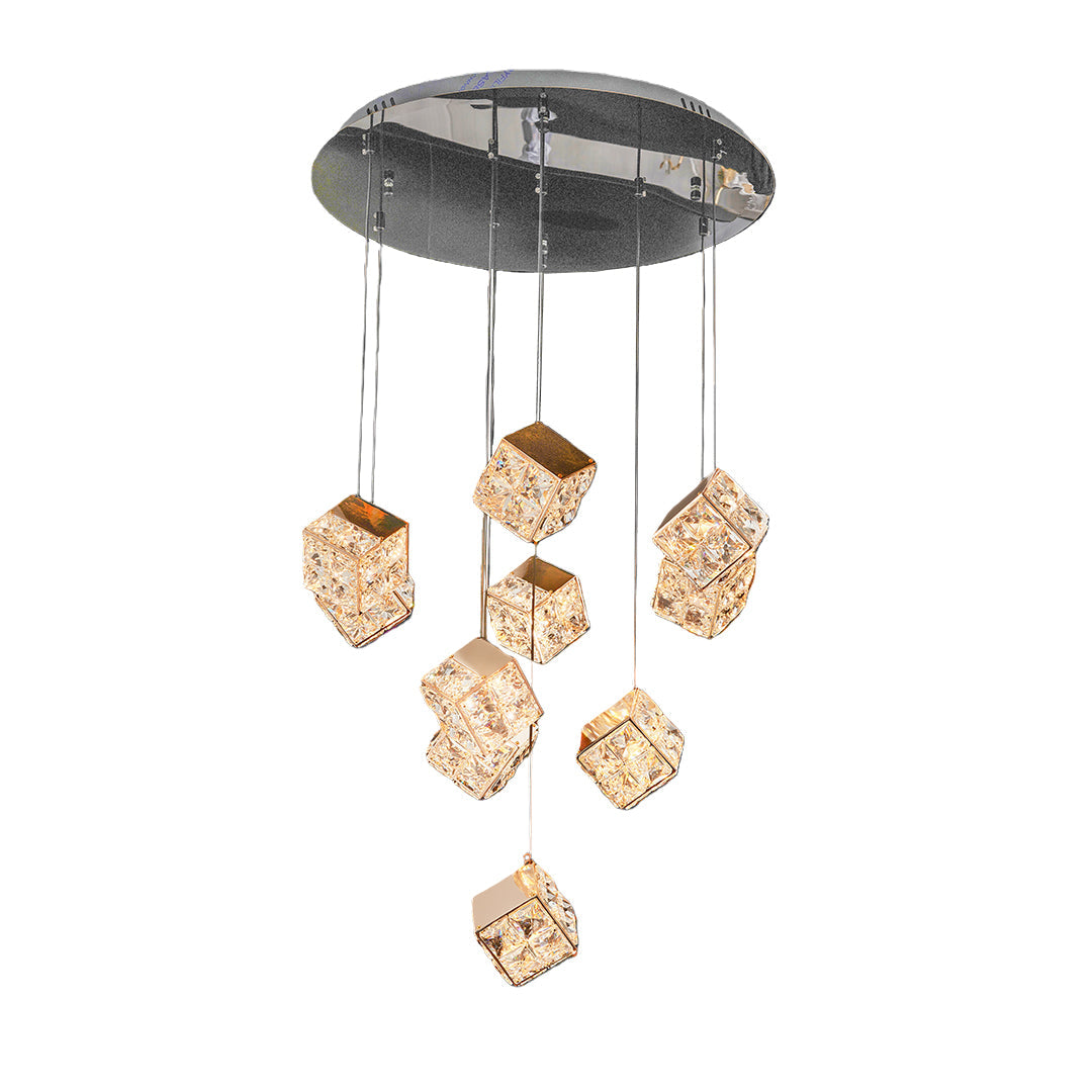 Rubik's Cube Crystal Chandelier – Modern LED Pendant Light