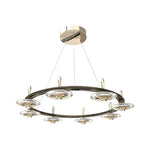 Lumière Cristalline Chandelier in Terracotta Gold with Pearl Black Crystal