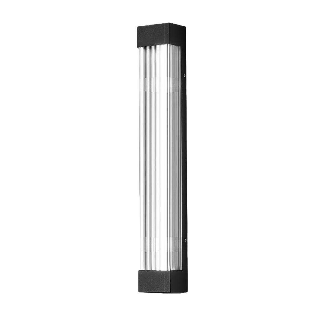Linear Outdoor Wall Sconce – Waterproof LED Strip Light in Brushed Black