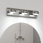 Chrome LED Vanity Light for Bathroom Mirror, Modern Minimalist Wall Mount