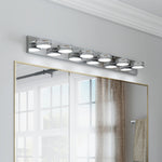 Chrome LED Vanity Light for Bathroom Mirror, Modern Minimalist Wall Mount