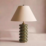 American Retro Cloth Table Lamp with Fabric Shade for Bedroom and Living Room