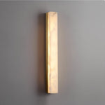 Hammered Copper Linear Wall Sconce with Marble Shade – Modern Minimalist LED Lighting