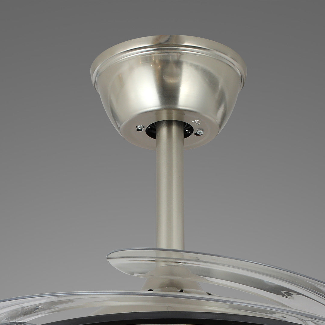Lumière Crystal Ceiling Fan with Dimmable LED Light in Nickel