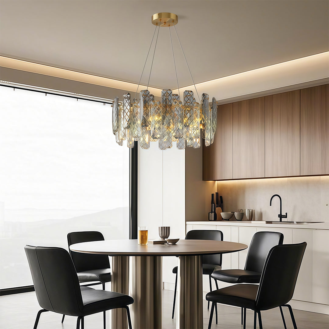 Lumière de Cristal Contemporary Crystal Chandelier with Adjustable Chain