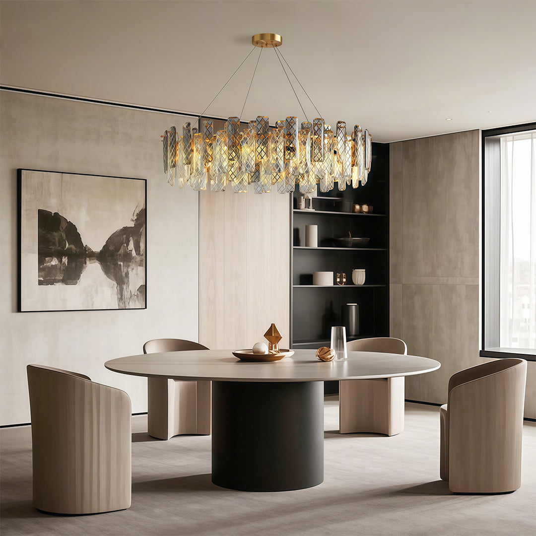 Lumière de Cristal Contemporary Crystal Chandelier with Adjustable Chain