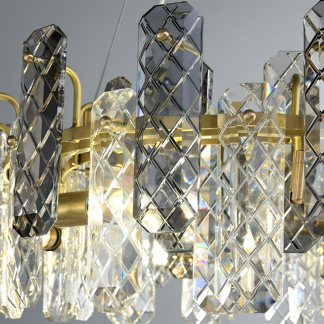 Lumière de Cristal Contemporary Crystal Chandelier with Adjustable Chain
