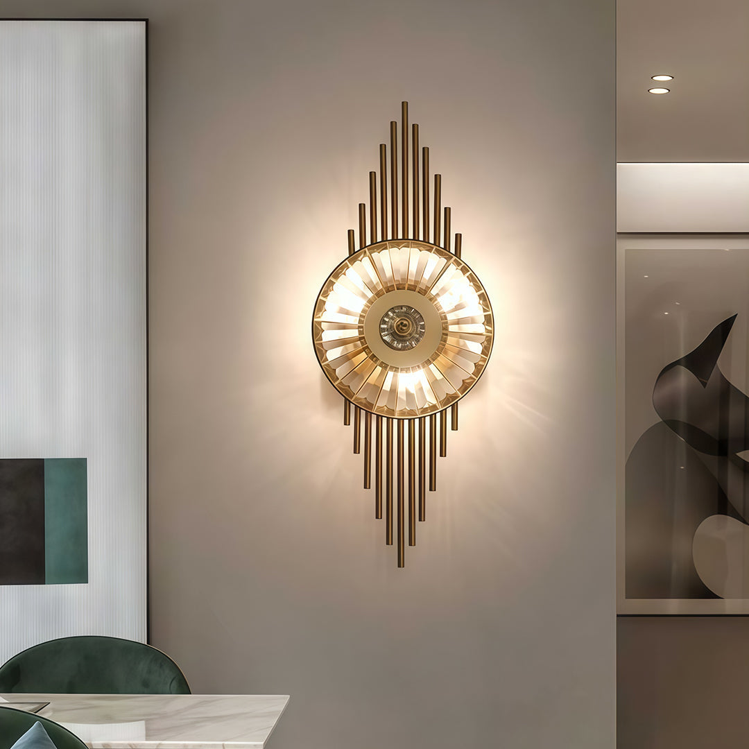 Aurelia Crystal Wall Sconce in Brass Stainless Steel for Modern Interiors