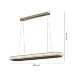Ellipse Linear LED Pendant Light in Champagne Gold
