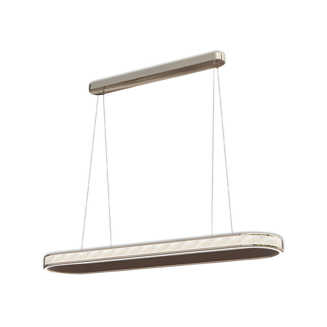 Ellipse Linear LED Pendant Light in Champagne Gold