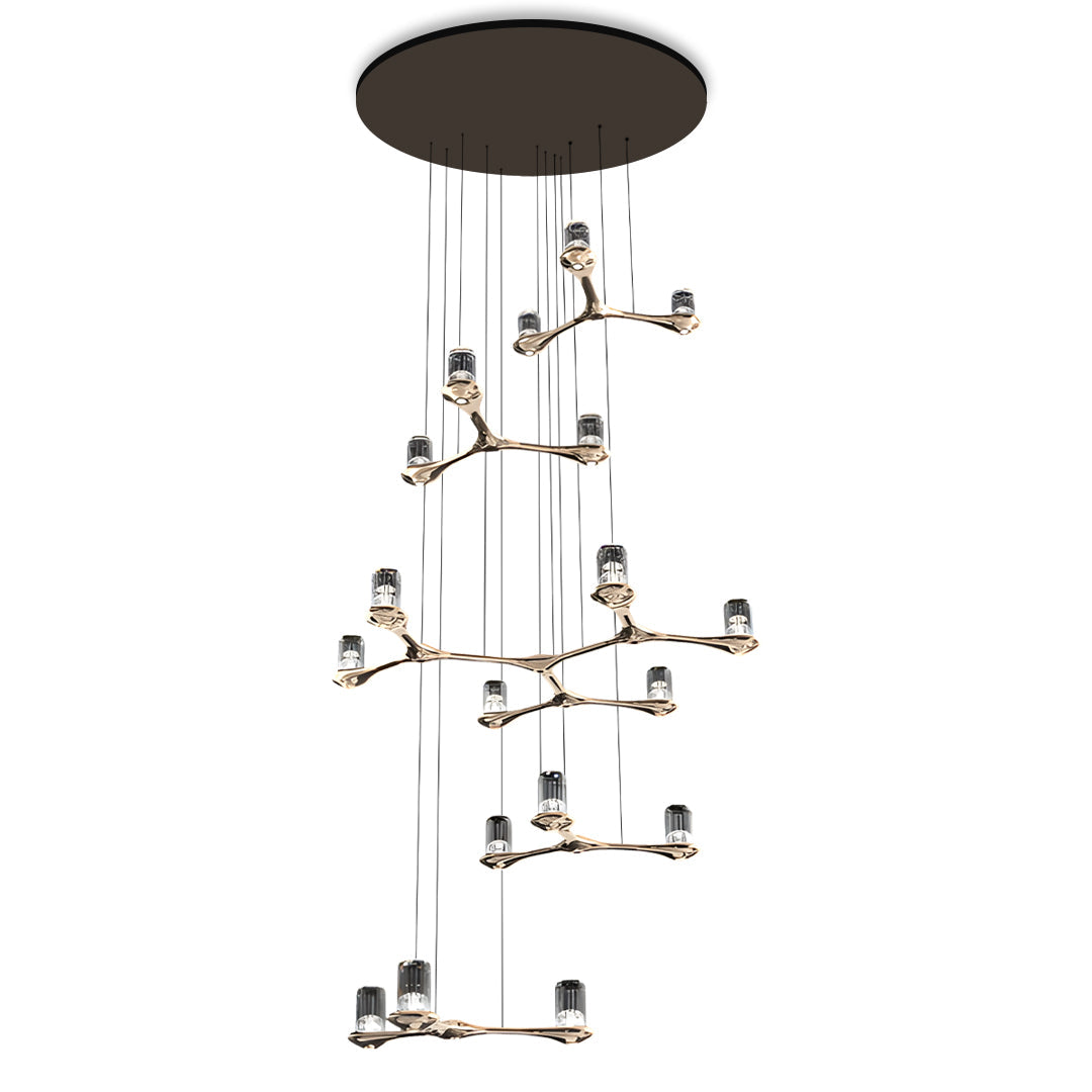 Crystal Staircase Chandelier Nordic Geometric LED Pendant Light