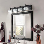 Crystal Vanity Light Modern Black Iron LED Wall Bar for Bathroom