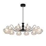 Art Glass LED Chandelier with Wrought Iron Frame, 8 or 12 Lights