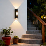 Modern Outdoor Wall Sconce with Integrated LED – Black Aluminum