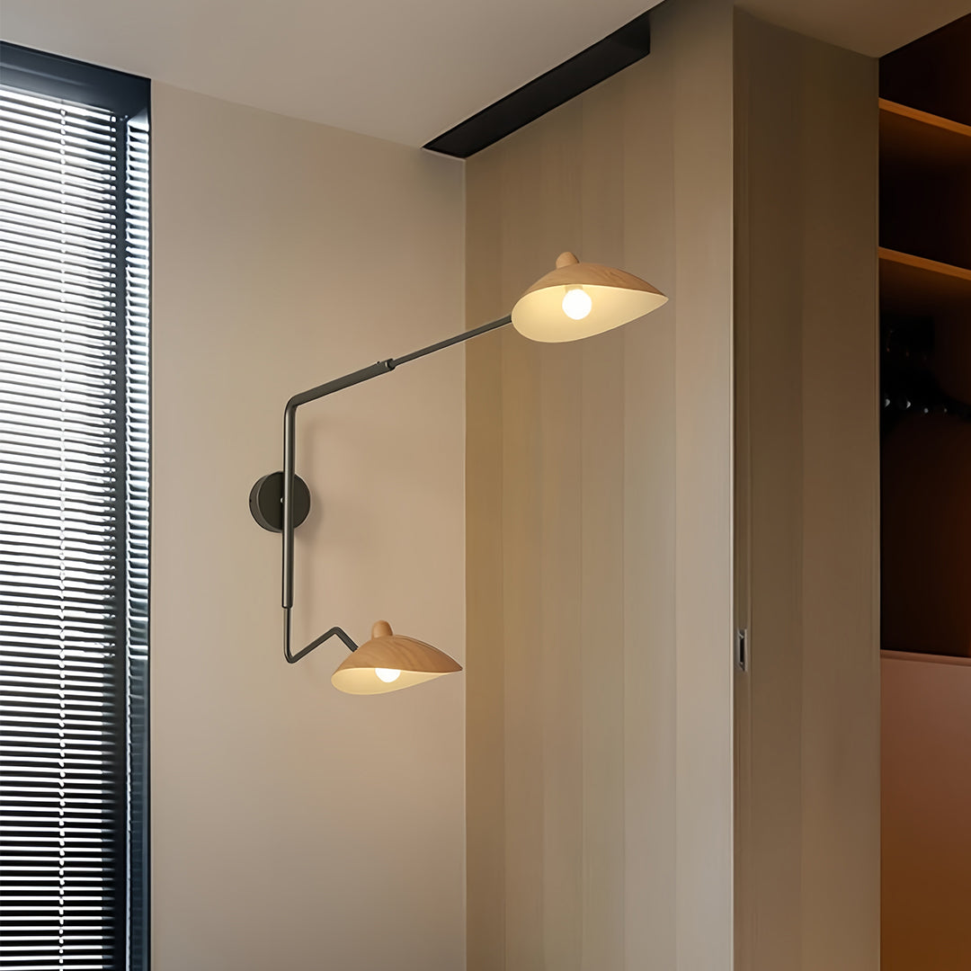 Swing Arm Wall Sconce with Full Spectrum LED, Industrial Modern