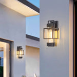 Vintage Wrought Iron Outdoor Wall Sconce with Clear Glass Shade