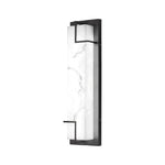 Black Stainless Steel Outdoor Wall Sconce with Marble Shade