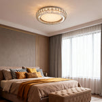 Lumina Crystal Flush Mount Ceiling Light – Contemporary LED Linear Fixture
