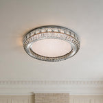 Lumina Crystal Flush Mount Ceiling Light – Contemporary LED Linear Fixture