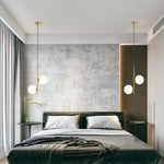 Modern Double Globe Glass Pendant Light with Adjustable Cord
