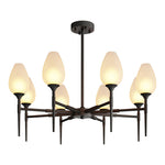 Lumina Brass Glass Chandelier – Modern Minimalist Ceiling Light