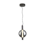 Lumina Modern Pendant Light – Minimalist LED Glass Shade in Silver