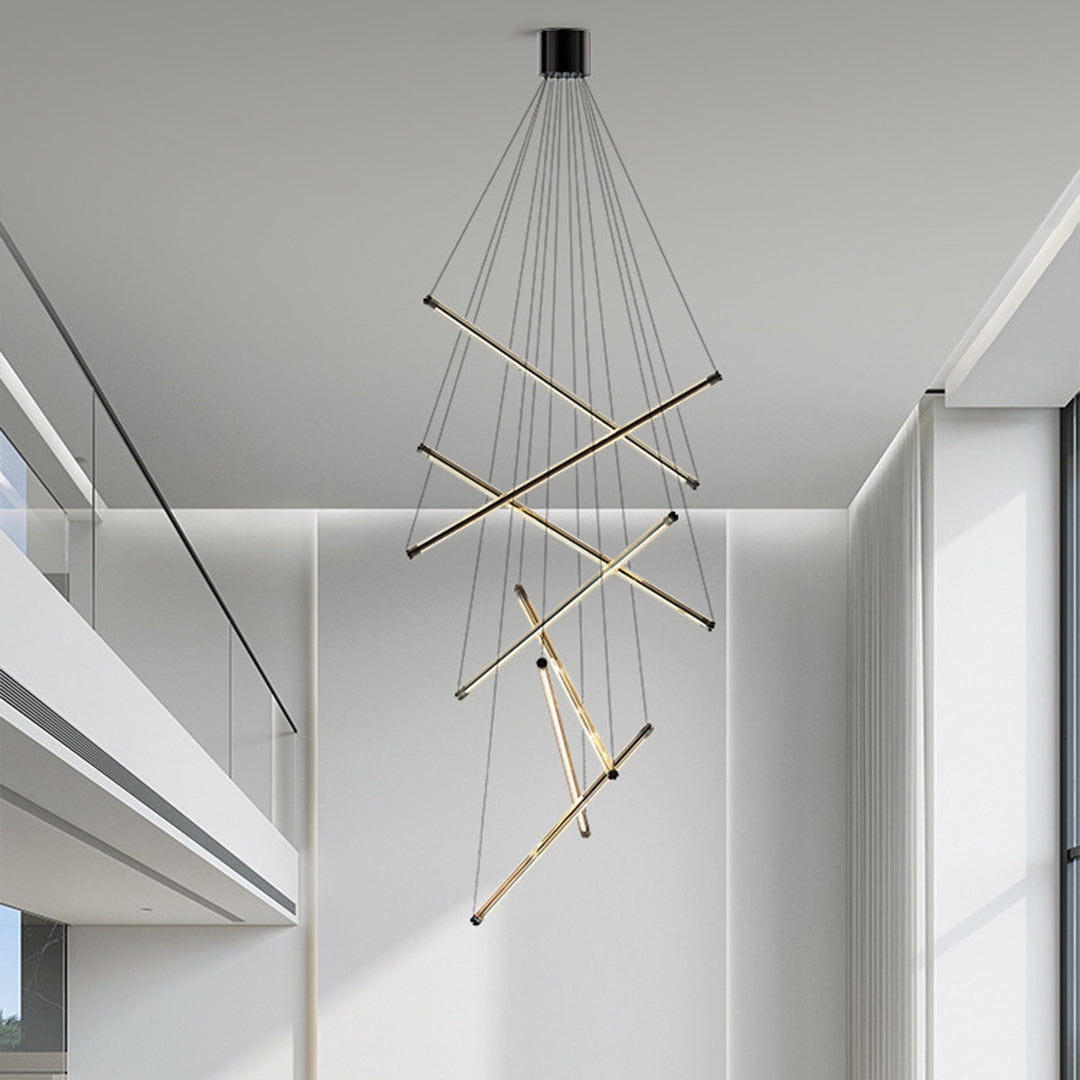 Nordic Minimalist LED Linear Chandelier for Modern Interiors