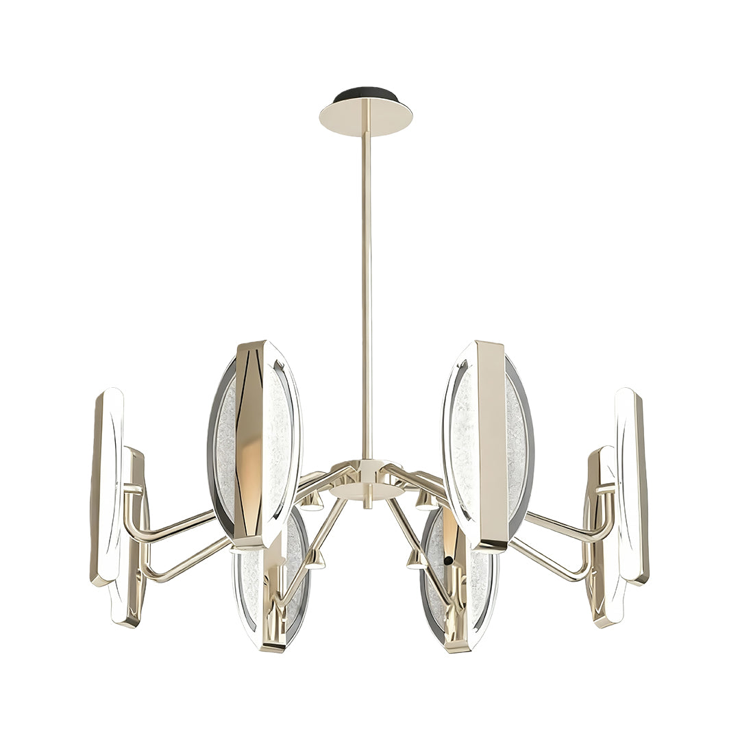 Aurelia Gold Minimalist LED Chandelier with Acrylic Shades