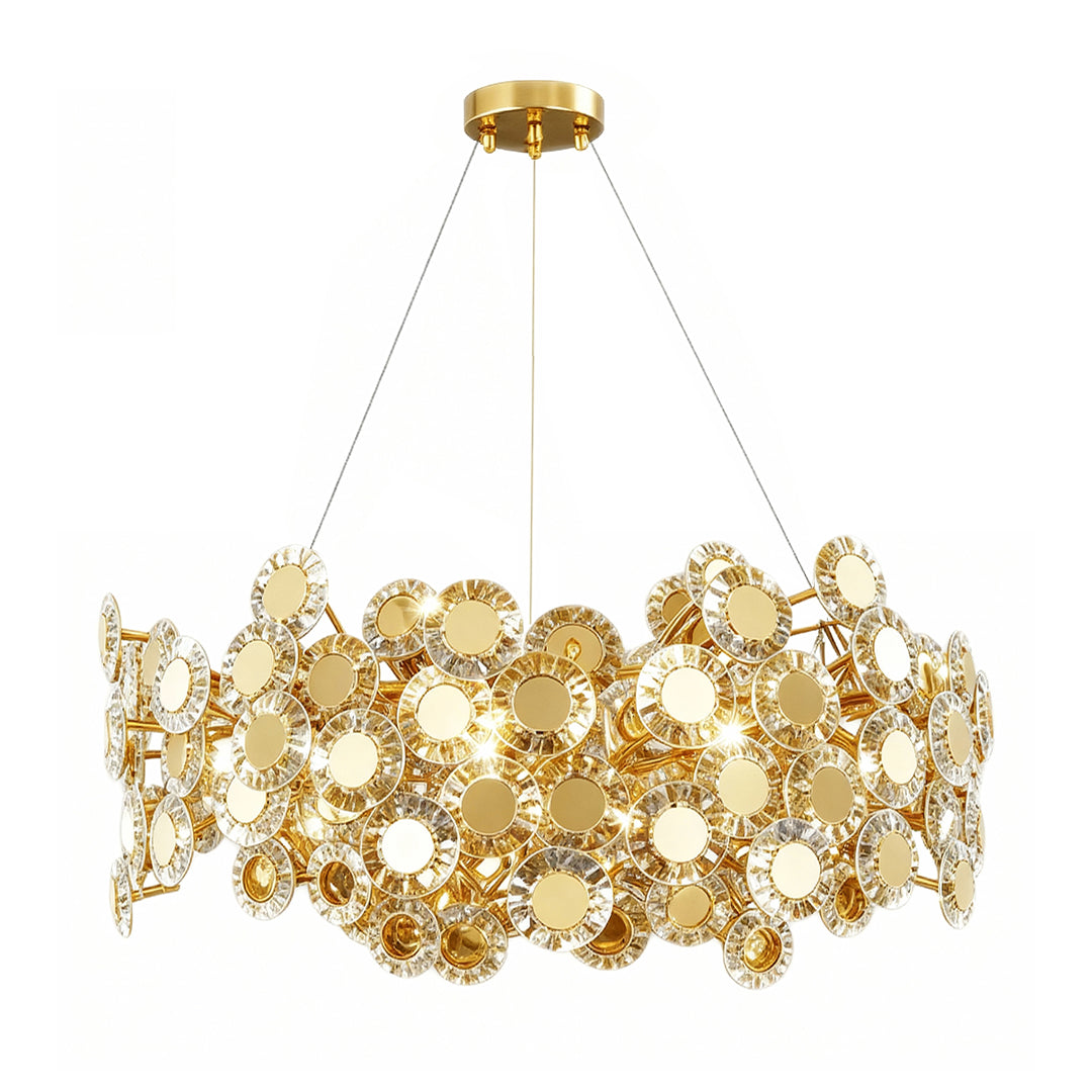 Aurelia Gold Modern Chandelier with Glass Shades