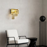 Aurelia Gold LED Wall Sconce with Amber Glass – Italian Modern
