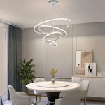 Aurelia Tiered Ring Chandelier — Chrome Finish, LED, Dimmable