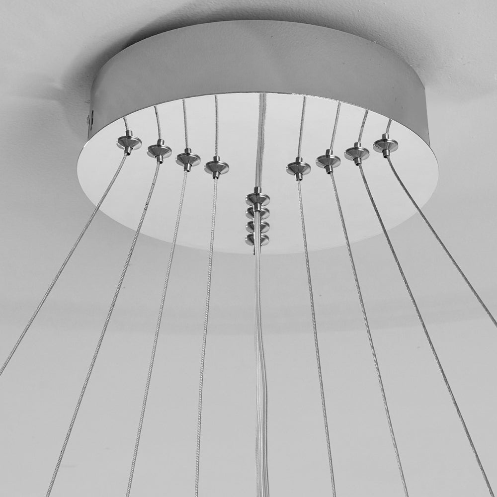 Aurelia Tiered Ring Chandelier — Chrome Finish, LED, Dimmable