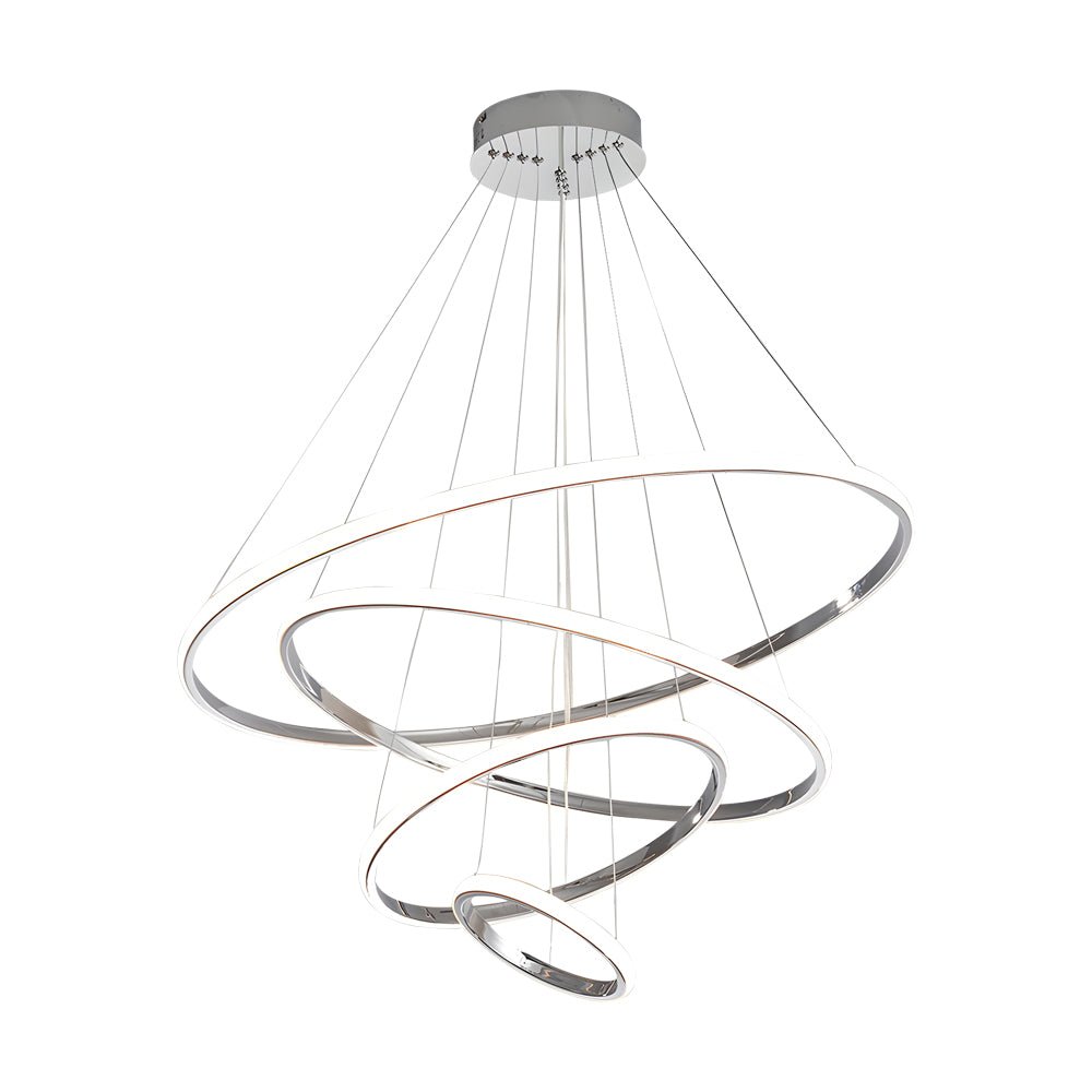 Aurelia Tiered Ring Chandelier — Chrome Finish, LED, Dimmable