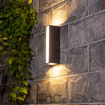 Modern Black Outdoor Wall Sconce with Integrated LED Lighting