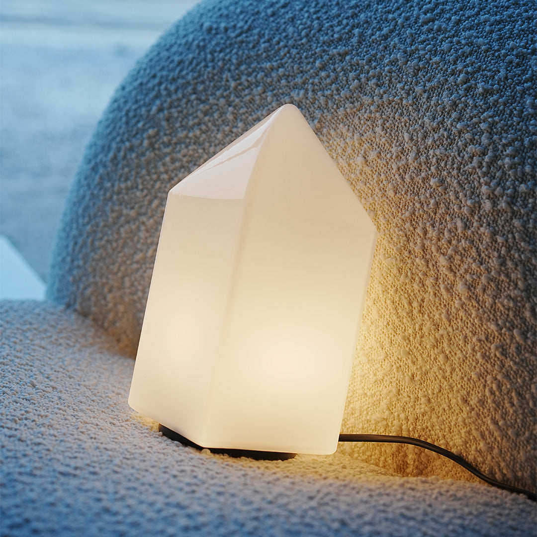 Lumina White Glass Table Lamp — Warm Ambient LED Night Light