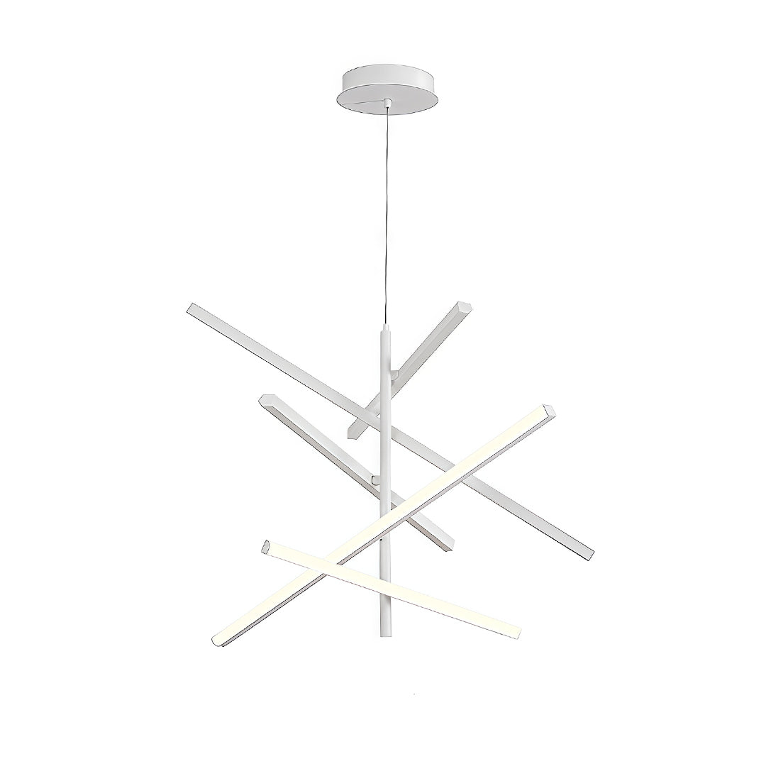 Linear LED Chandelier in Iron – Modern Nordic Pendant for Dining & Kitchen