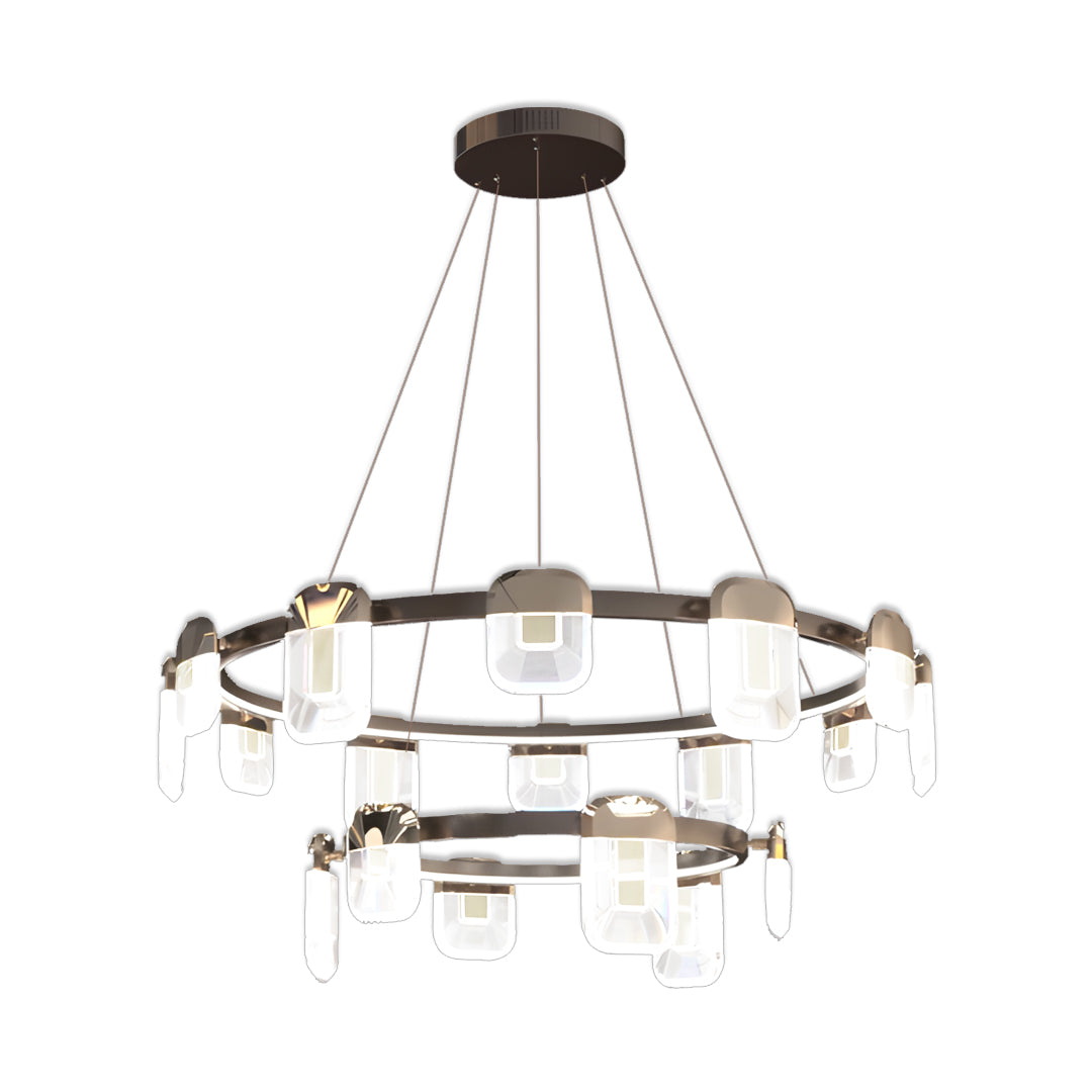 Italian Crystal Chandelier Minimalist Gold LED Ceiling Light