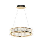 Aurelia Crystal Chandelier – Layered Gold Aluminum & LED Hanging Light