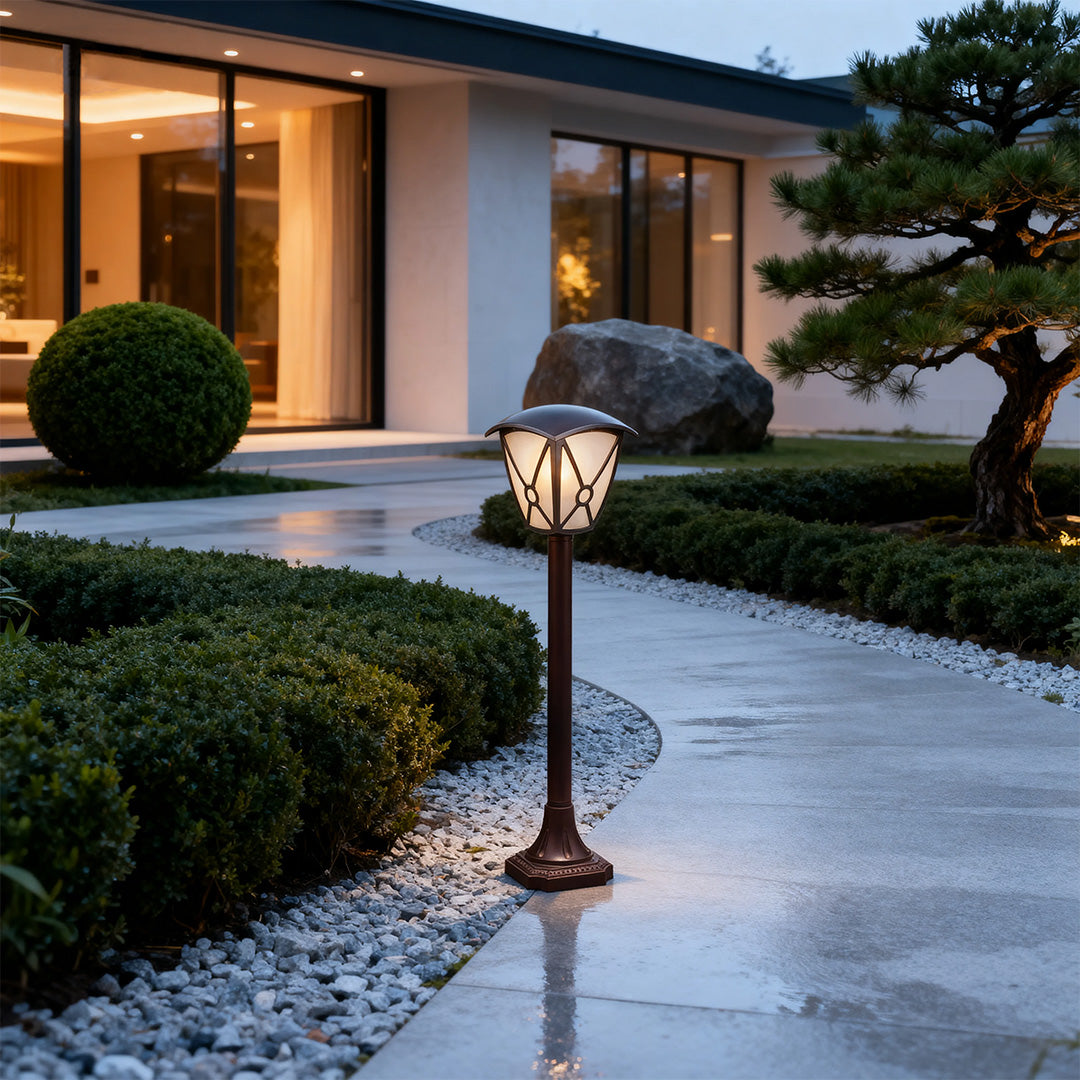 European LED Post Cap Light for Fence and Garden Paths, Matte Black Aluminum