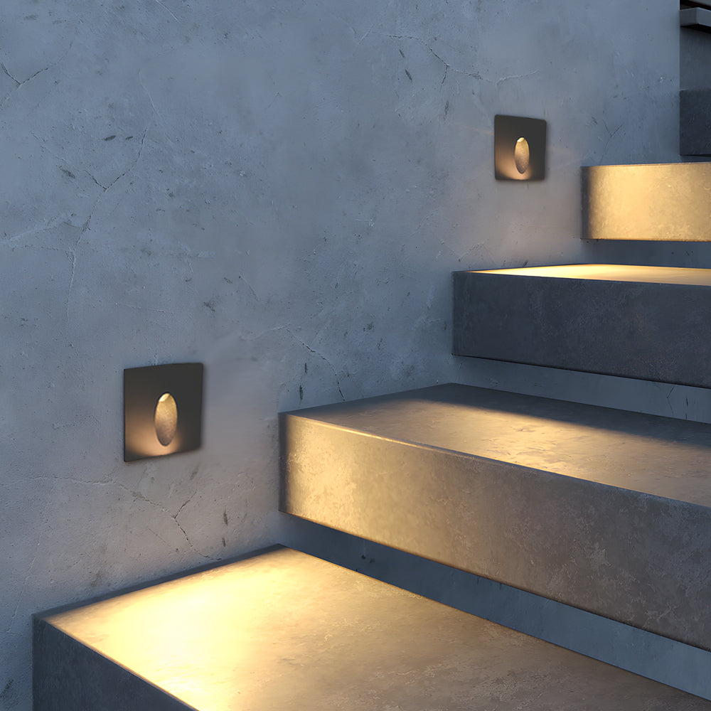 Recessed Oval LED Step Light in Die-Cast Aluminum, Waterproof Architectural Luminaire