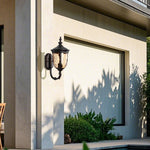 Artisan Copper Outdoor Wall Sconce with Champagne Glass Shade