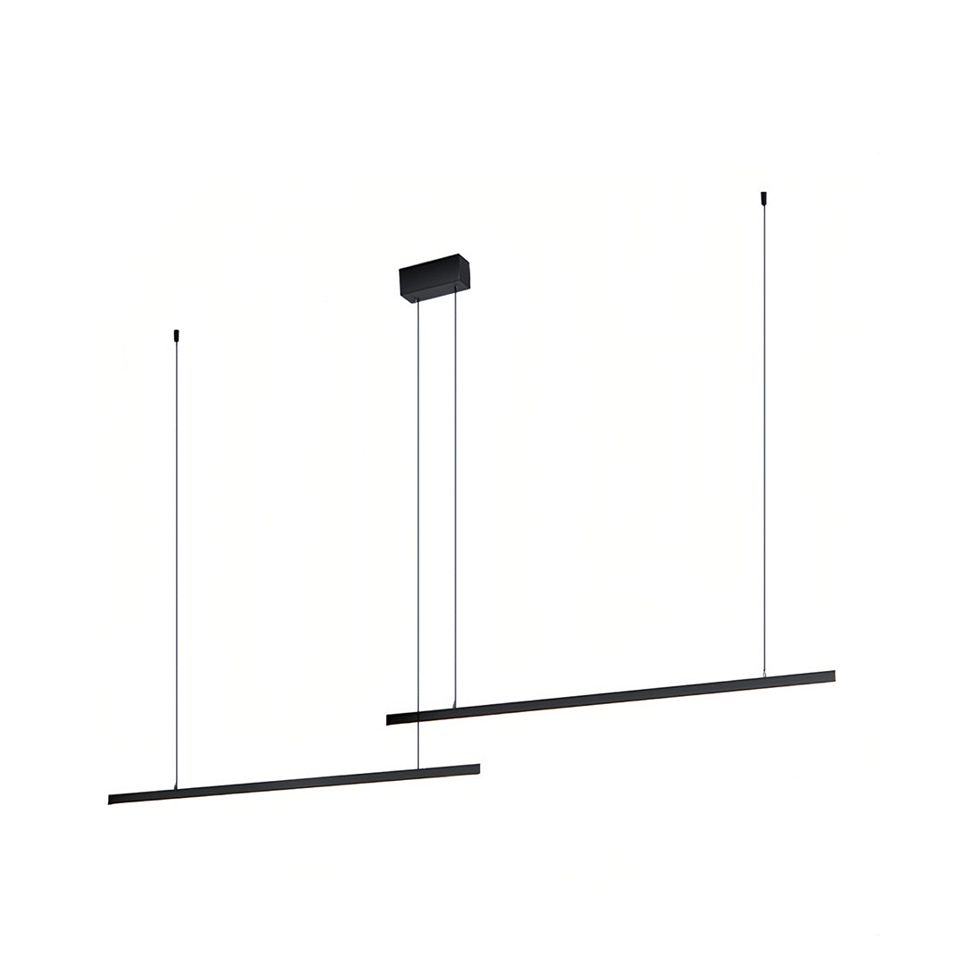 Linear Double Pendant Light in Brushed Black Aluminum