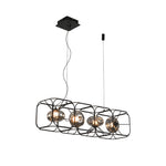 Nordic Square Cage Chandelier – Modern Linear LED Pendant Light