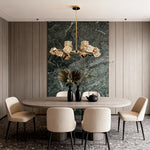 Modern Crystal Cube Chandelier in Champagne Gold for Living and Dining Spaces