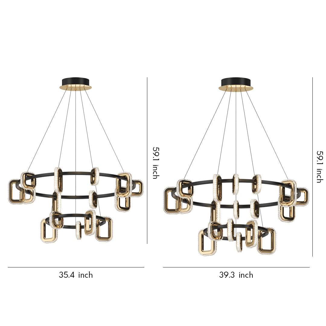 Aurelia Modern Gold Chandelier with Acrylic Shades