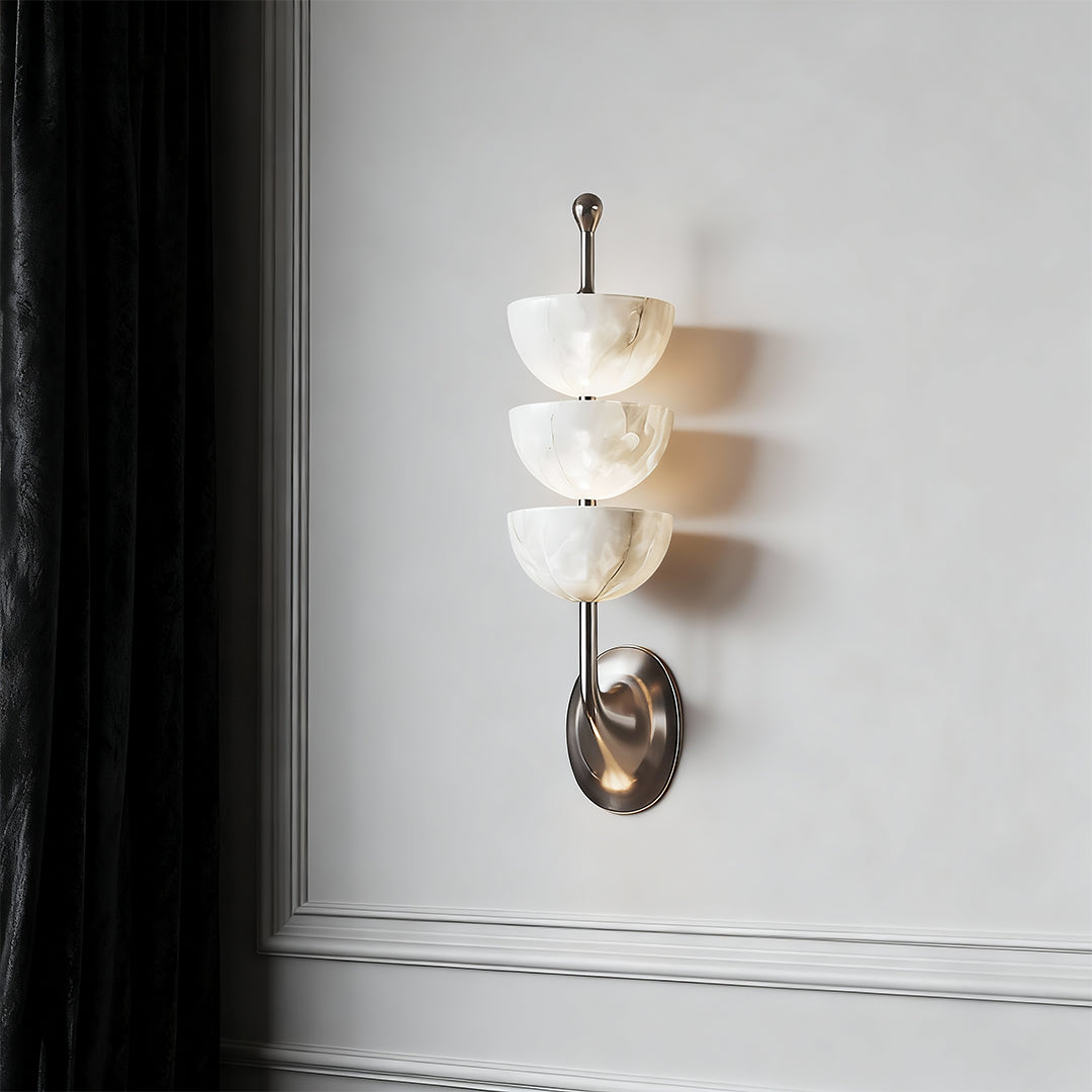 Aurelia Wall Sconce in Copper and Marble, Modern LED Lighting