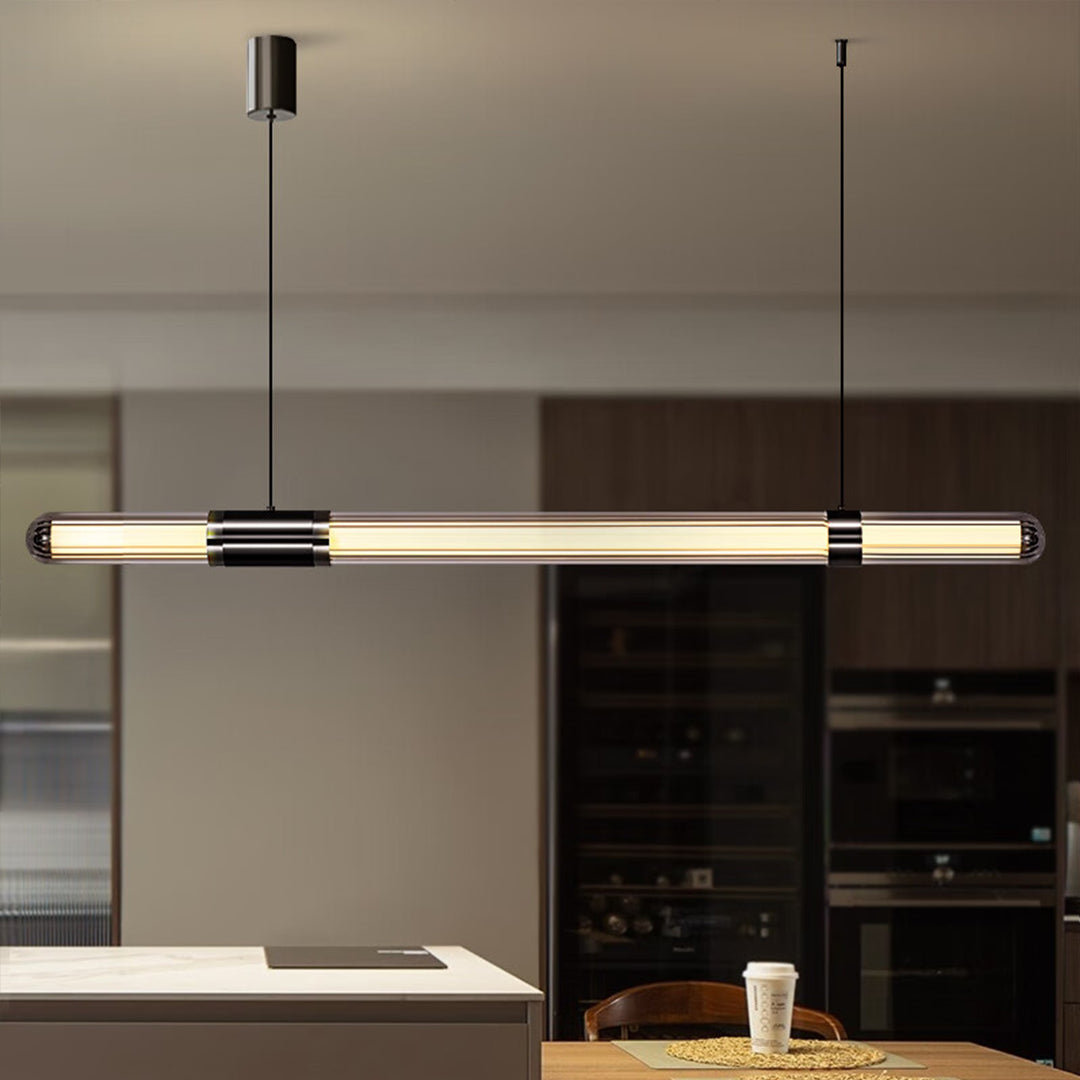 Luce Lineare Modern Italian Linear Suspension Light with Clear Glass
