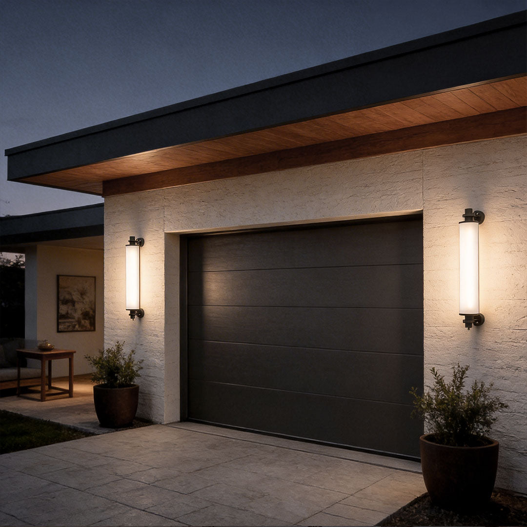 Cylindrical LED Outdoor Wall Sconce in Gray Aluminum